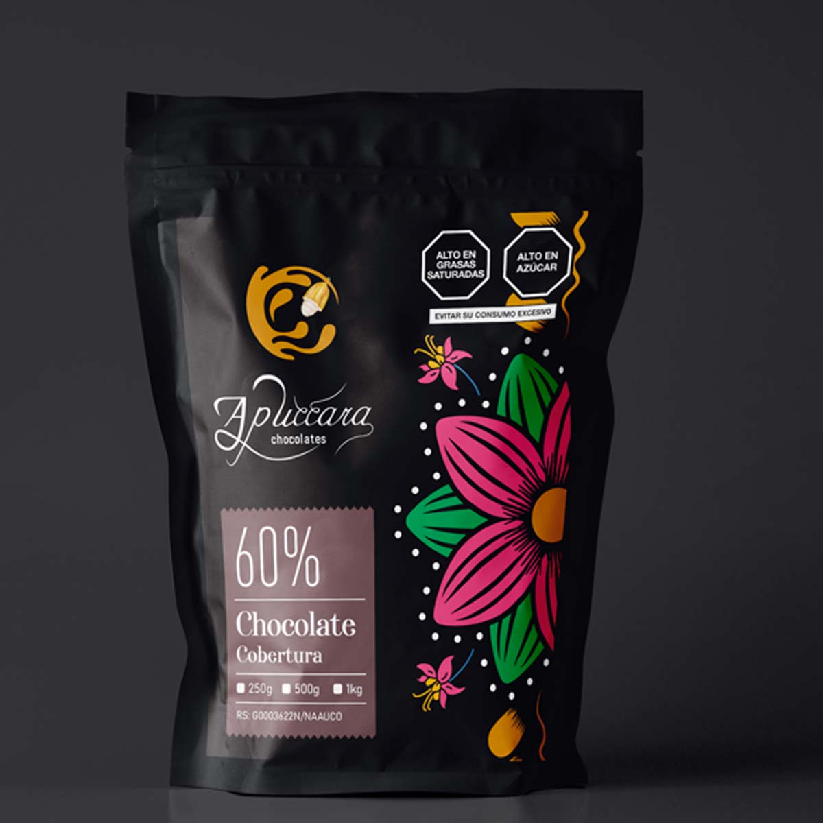 Grageas de quinua pop & mani con chocolate al 60%